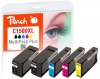 Peach Combi Pack con chip, capacità XL, compatibile con  Canon PGI-1500XL, 9182B004
